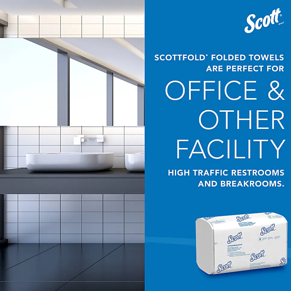 Scott® Pro Scottfold Multifold Paper Towels with Fast-Drying Absorbency Pockets, 175 Sheets Per Pack, 25 Packs Per Case