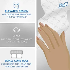 Scott® Pro Small-Core High-Capacity 2-Ply Toilet Paper, 1100' Per Roll, Pack Of 36 Rolls