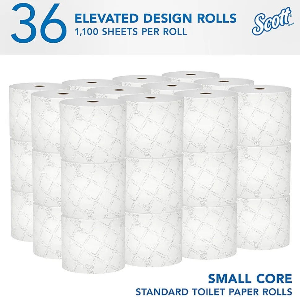 Scott® Pro Small-Core High-Capacity 2-Ply Toilet Paper, 1100' Per Roll, Pack Of 36 Rolls