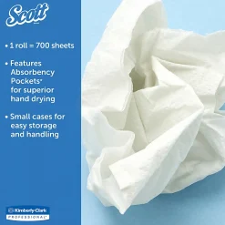Scott® Roll Control® 1-Ply Center-Pull Paper Towels, 60% Recycled, 700 Sheets Per Roll, Pack Of 6 Rolls