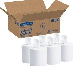 Scott® Roll Control® 1-Ply Center-Pull Paper Towels, 60% Recycled, 700 Sheets Per Roll, Pack Of 6 Rolls