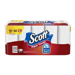 Scott® Select-A-Size® Mega 1-Ply Paper Towels, 102 Sheets Per Roll, Pack Of 15 Rolls