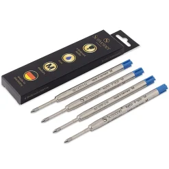 Scriveiner Ballpoint Ink Refills, Medium Point, 1.0mm, Blue Ink, 4 per pack