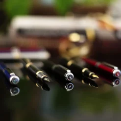 Scriveiner Classic Ballpoint Pen, Medium Point, 1.0 mm, Black/Gold Barrel, Black Ink