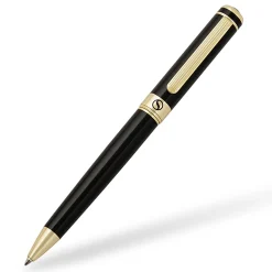 Scriveiner Classic Ballpoint Pen, Medium Point, 1.0 mm, Black/Gold Barrel, Black Ink