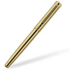 Scriveiner Classic Rollerball Pen, Medium Point, 0.7 mm, Gold Barrel, Black Ink