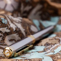 Scriveiner Classic Rollerball Pen, Medium Point, 0.7 mm, Silver Chrome/Gold Barrel, Black Ink