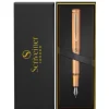 Scriveiner EDC Luxury Fountain Pen, Medium Nib, 0.7 mm, Copper Barrel, Black And Blue
