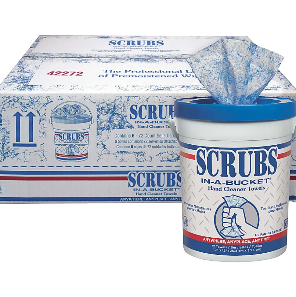 SCRUBS® Hand Cleaner Towels, 72 Towels Per Box, Carton Of 6 Boxes