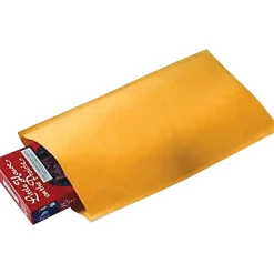Sealed Air Jiffylite Bulk-packed Cushioned Mailers - Padded - #000 - 4" Width x 8" Length - Self-sealing - Gold - Satin, Kraft - 250 / Carton