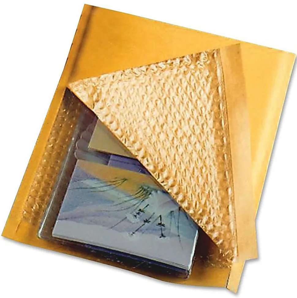 Sealed Air Jiffylite® Cushioned Mailers, #0, 6" x 10", 100% Recycled, Satin Gold, Box Of 200