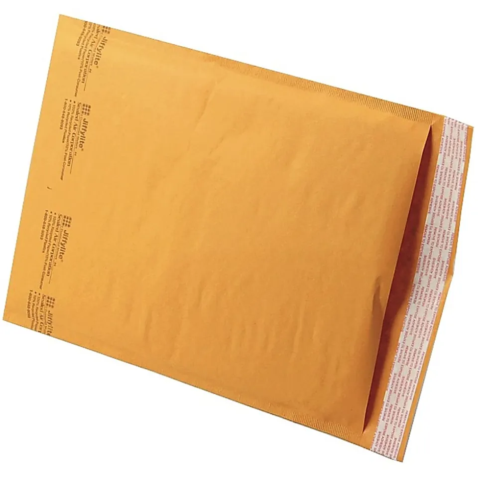 Sealed Air Self-Seal Bubble Mailers, 9 1/2" x 14 1/2", Kraft, Case Of 100