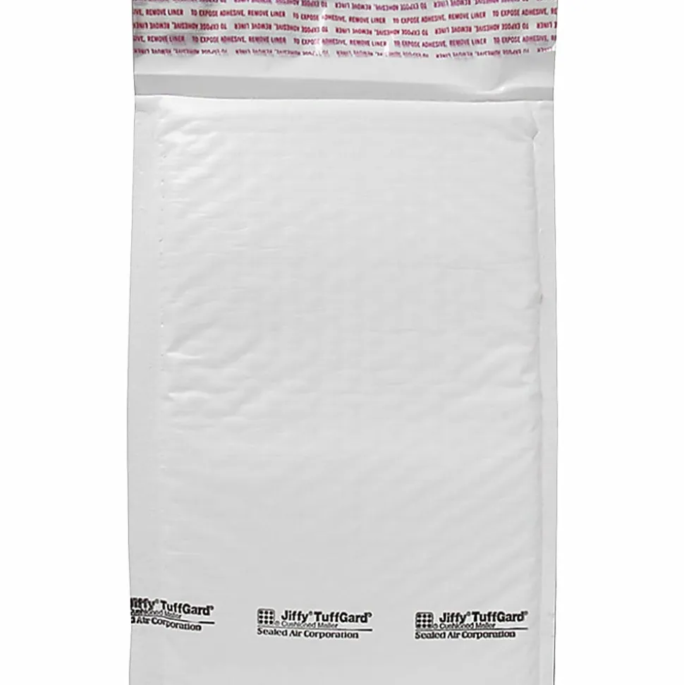 Sealed Air Tuffgard Premium Cushioned Mailers - Bubble - #0 - 6" Width x 10" Length - Peel & Seal - Poly - 25 / Carton - White