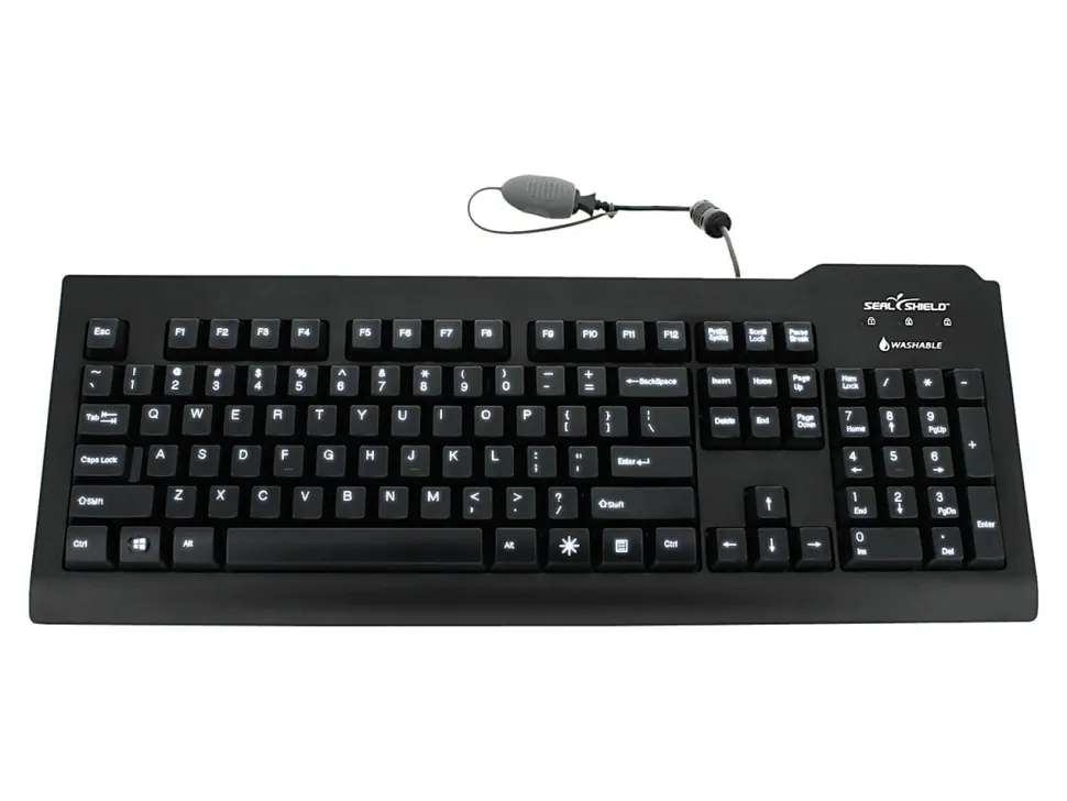 Seal Shield Silver Seal Glow Waterproof - Keyboard - backlit - USB - US - waterproof - black