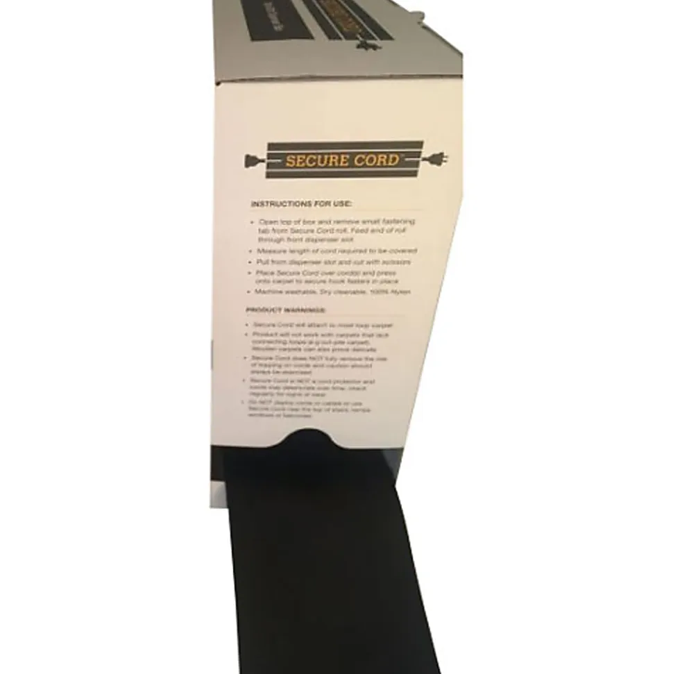 SecureCord Cable Management for Carpets, Black, Nylon, ASC5B