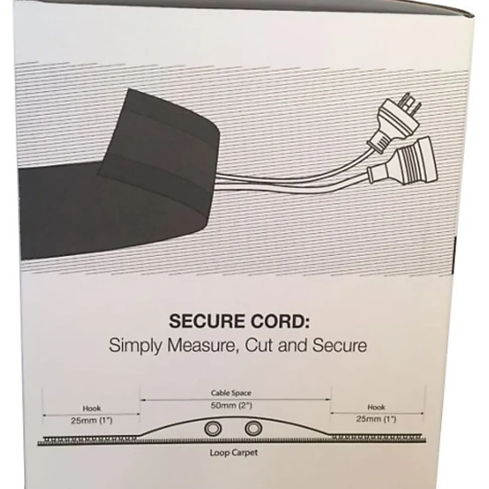 SecureCord Cable Management for Carpets, Black, Nylon, ASC5B