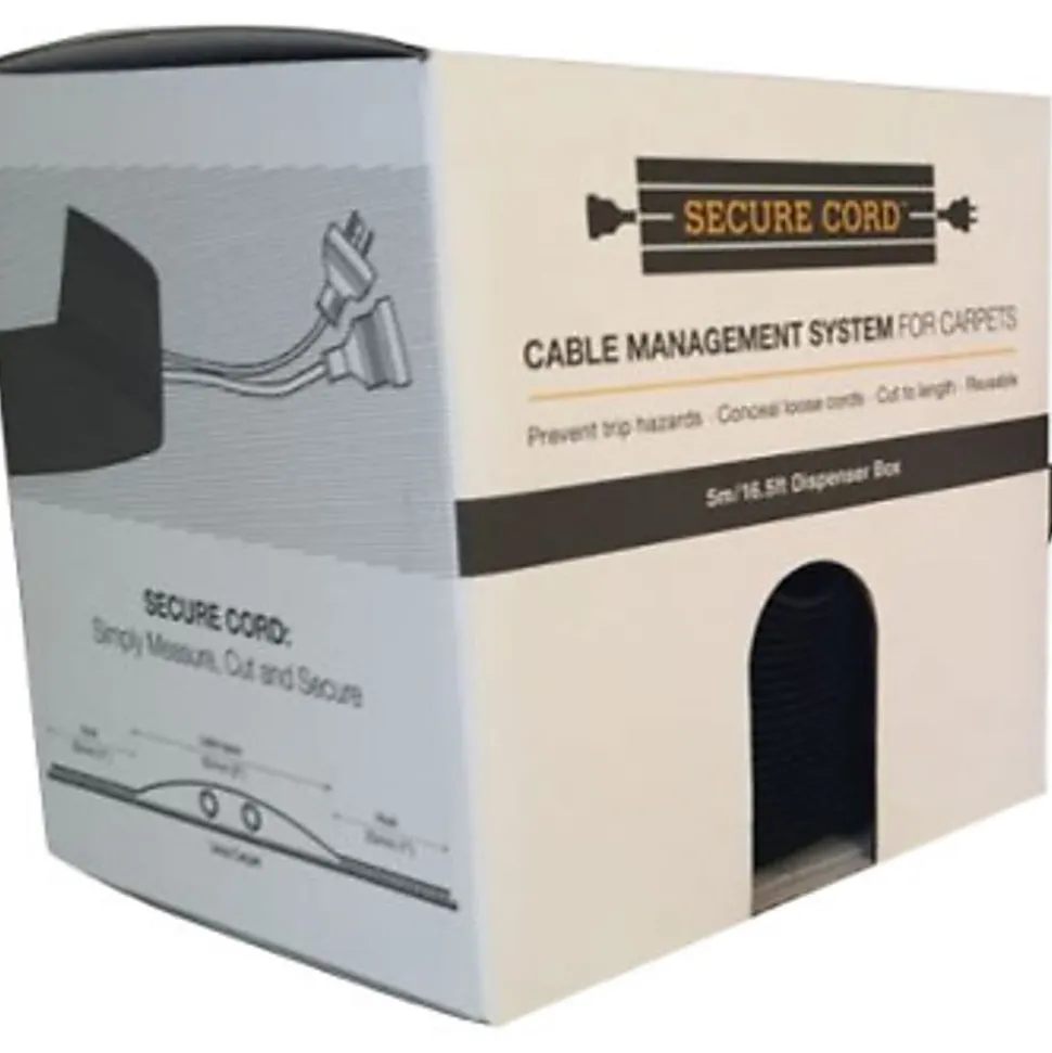 SecureCord Cable Management for Carpets, Black, Nylon, ASC5B