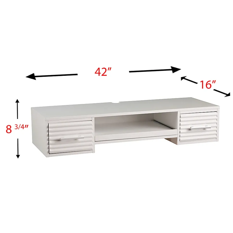 SEI Furniture Simon Wall Mount 42"W Writing Desk, White