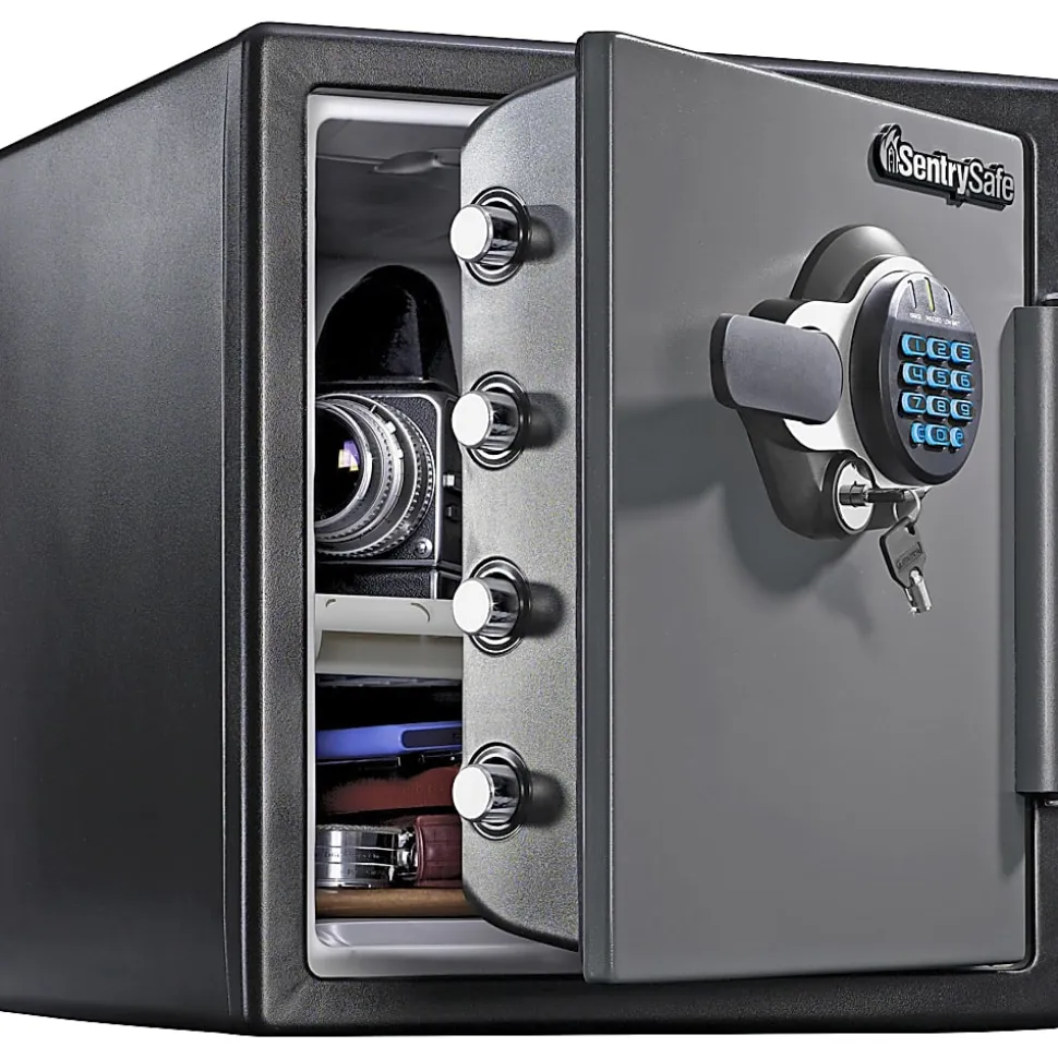 SentrySafe Fire-Safe® Electronic Safe, 1.23 Cu. Ft., Gunmetal Gray