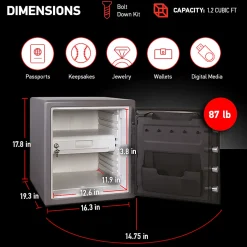 SentrySafe Fire-Safe® Electronic Safe, 1.23 Cu. Ft., Gunmetal Gray