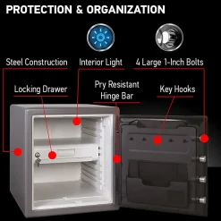 SentrySafe Fire-Safe® Electronic Safe, 1.23 Cu. Ft., Gunmetal Gray