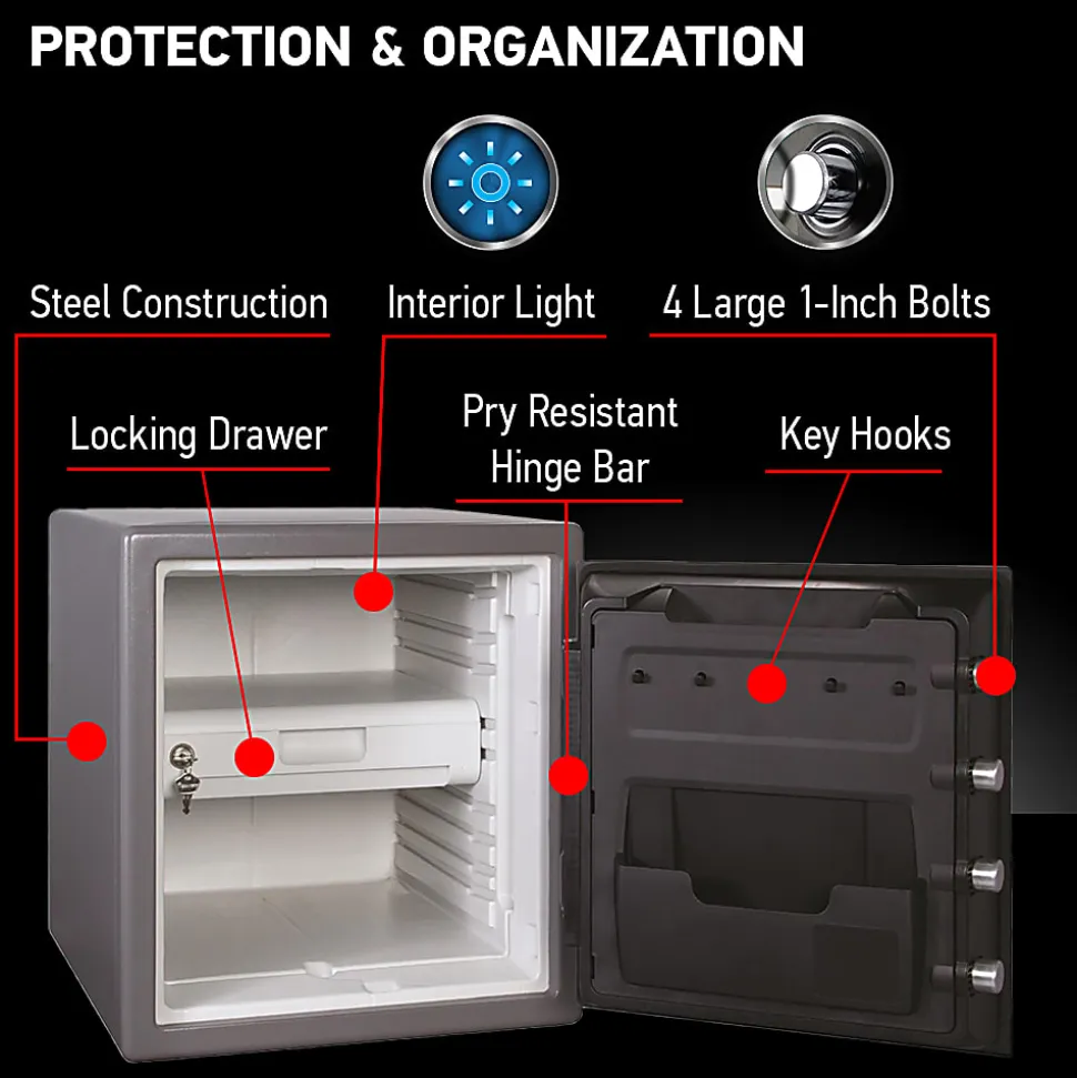 SentrySafe Fire-Safe® Electronic Safe, 1.23 Cu. Ft., Gunmetal Gray