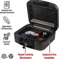 Sentry®Safe Fire/Waterproof Chest, 0.28 Cu Ft, Gray