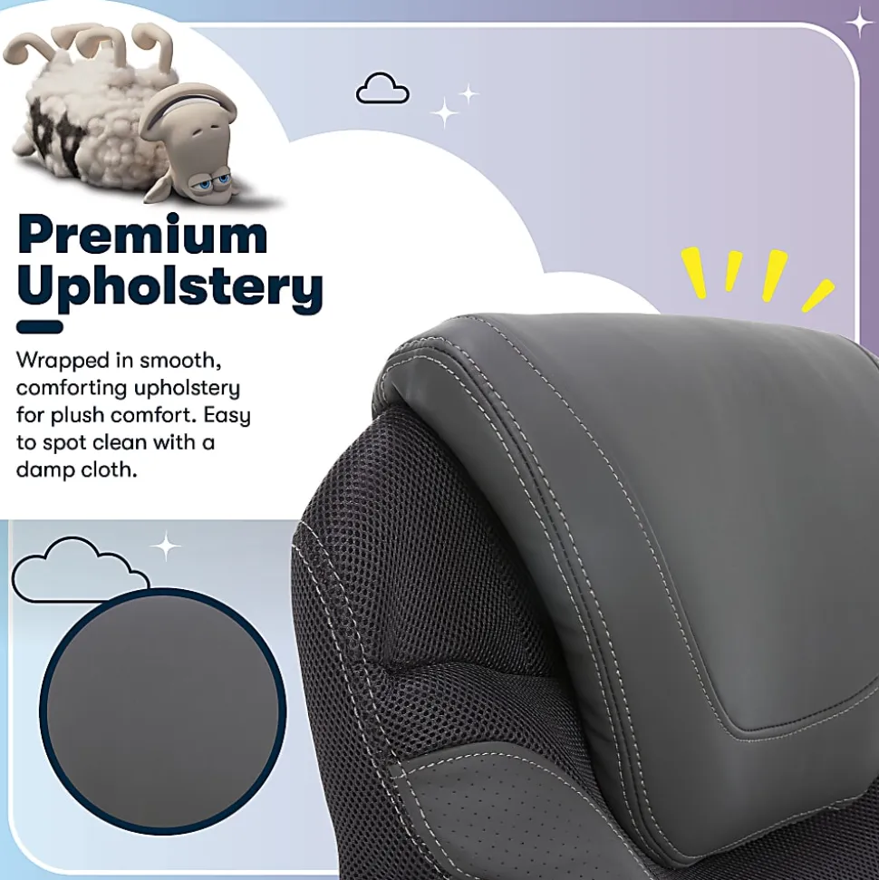 Serta®AIR™ Health & Wellness Ergonomic Bonded Leather High-Back Executive Office Chair, Light Gray