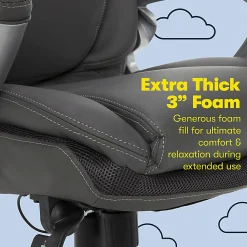 Serta®AIR™ Health & Wellness Ergonomic Bonded Leather High-Back Executive Office Chair, Light Gray
