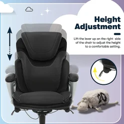 Serta® AIR™ Health & Wellness Ergonomic Bonded Leather High-Back Executive Office Chair, Black