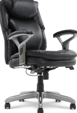 Serta® Anniston Ergonomic Mid-Back Office Chair, Smooth Black