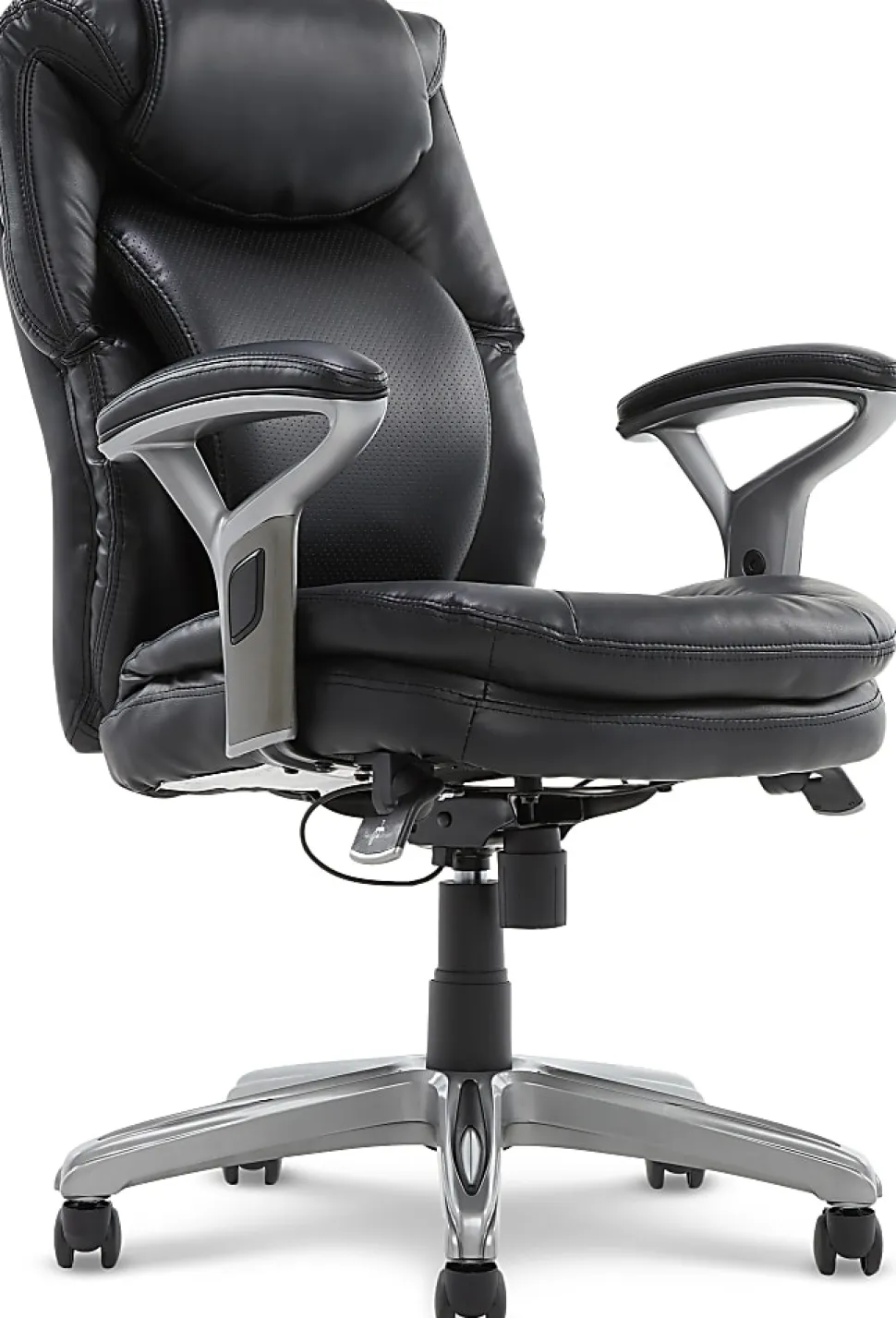 Serta® Anniston Ergonomic Mid-Back Office Chair, Smooth Black