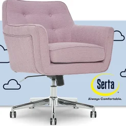 Serta® Ashland Home Mid-Back Office Chair, Twill Fabric, Lilac/Chrome