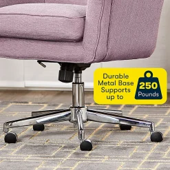 Serta® Ashland Home Mid-Back Office Chair, Twill Fabric, Lilac/Chrome