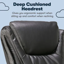 Serta® Baxter Big & Tall Ergonomic Bonded Leather High-Back Chair, Black/Gray