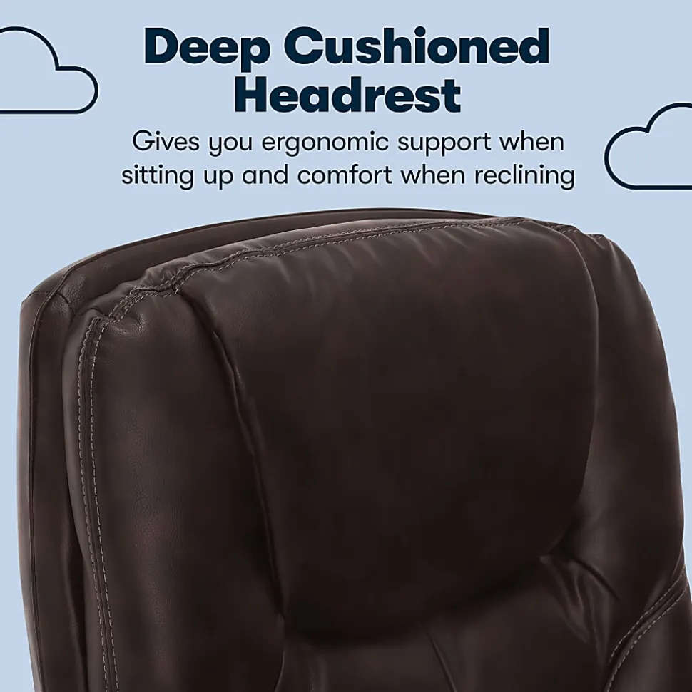 Serta® Benton Big And Tall High-Back Chair, Roasted Chestnut/Silver