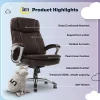 Serta® Big And Tall Ergonomic Bonded Leather High-Back Office Chair, Old Chestnut/Silver