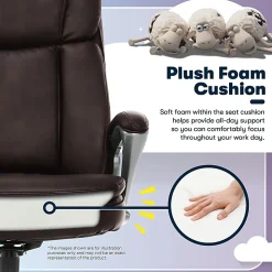 Serta® Big And Tall Ergonomic Bonded Leather High-Back Office Chair, Old Chestnut/Silver