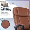 Serta® Big And Tall Ergonomic Bonded Leather High-Back Office Chair, Cognac/Black