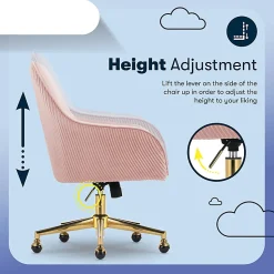 Serta® Chloe Ergonomic Fabric Mid-Back Home Office Chair, Pink