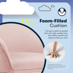 Serta® Chloe Ergonomic Fabric Mid-Back Home Office Chair, Pink