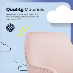 Serta® Chloe Ergonomic Fabric Mid-Back Home Office Chair, Pink