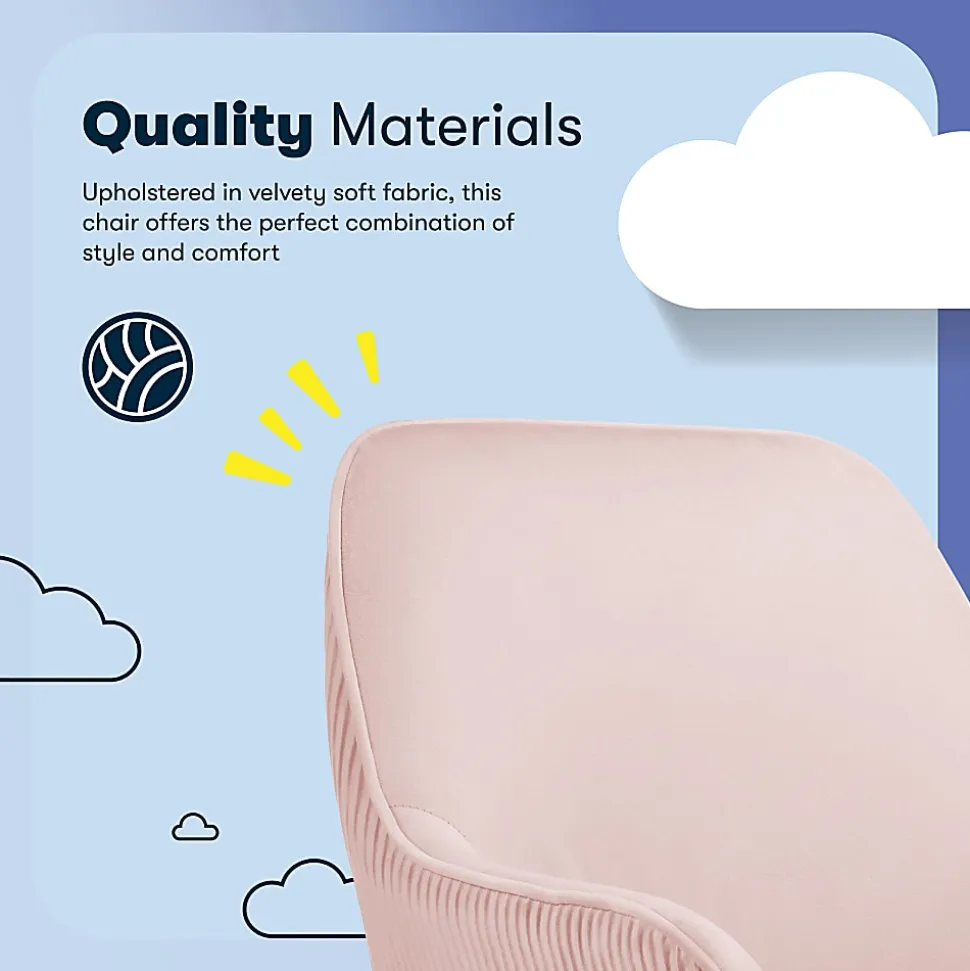 Serta® Chloe Ergonomic Fabric Mid-Back Home Office Chair, Pink