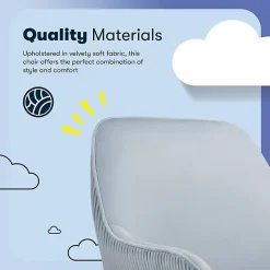 Serta® Chloe Ergonomic Fabric Mid-Back Home Office Chair, Ash Blue