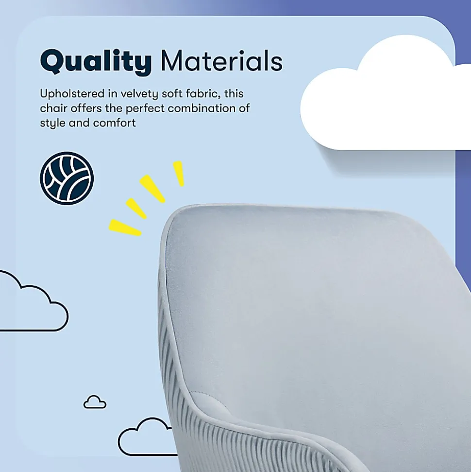 Serta® Chloe Ergonomic Fabric Mid-Back Home Office Chair, Ash Blue