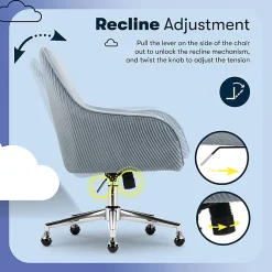 Serta® Chloe Ergonomic Fabric Mid-Back Home Office Chair, Ash Blue