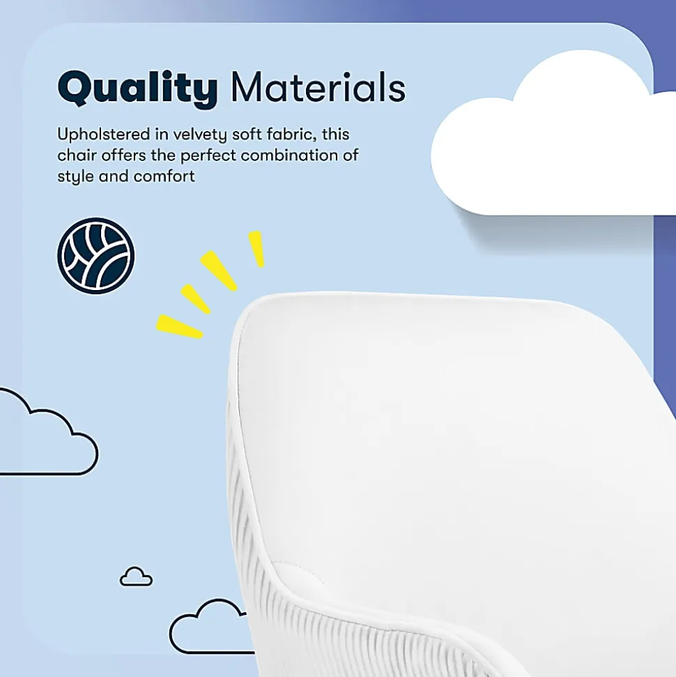 Serta® Chloe Ergonomic Fabric Mid-Back Home Office Chair, Off-White