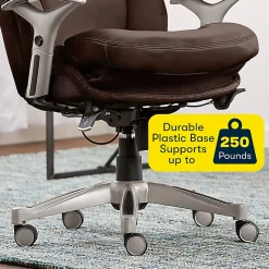 Serta® Claremont Ergonomic Bonded Leather Mid-Back Office Chair, Old Chestnut/Silver