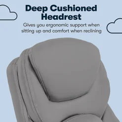 Serta® Claremont Ergonomic Bonded Leather Mid-Back Office Chair, Gray