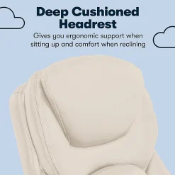 Serta® Claremont Ergonomic Bonded Leather Mid-Back Office Chair, Ivory/Silver